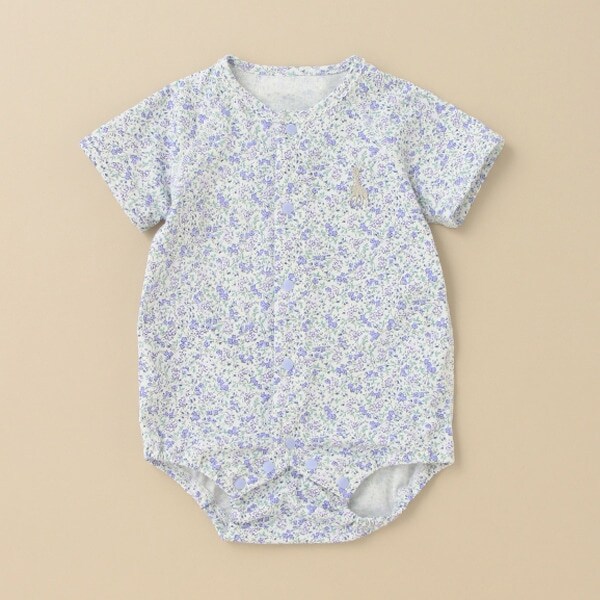 花柄プリントボディスーツ【日本製】