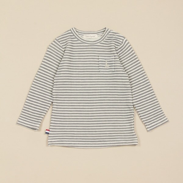 ハーフ接結ボーダー長袖Tシャツ【日本製】