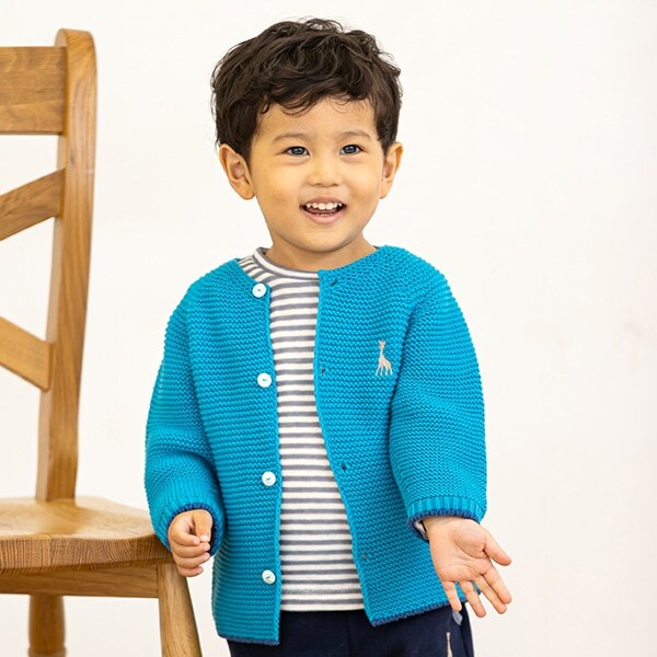 ガーター編みカーディガン【日本製】