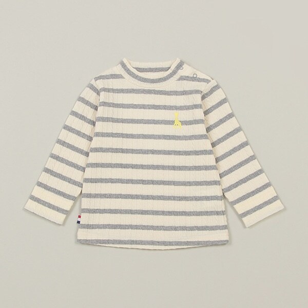 ジャカードボーダー長袖Tシャツ【日本製】
