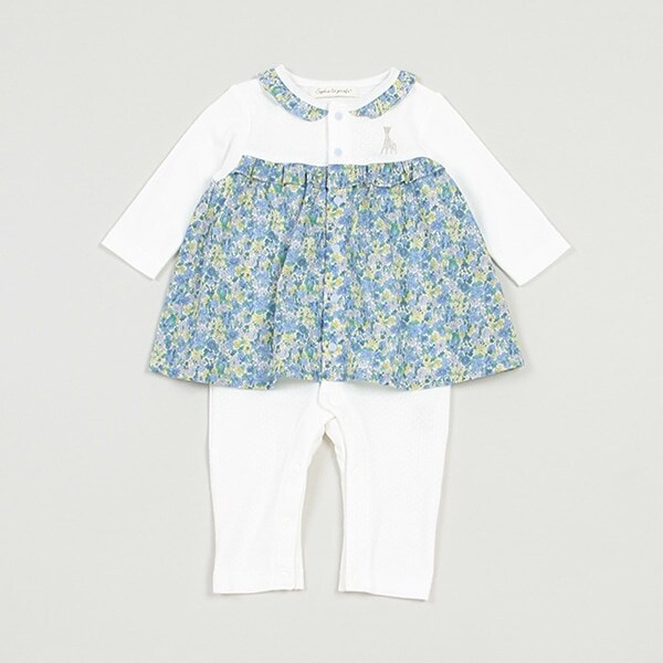 小花柄カバーオール【日本製】