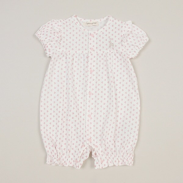 花柄天竺ショートオール【日本製】