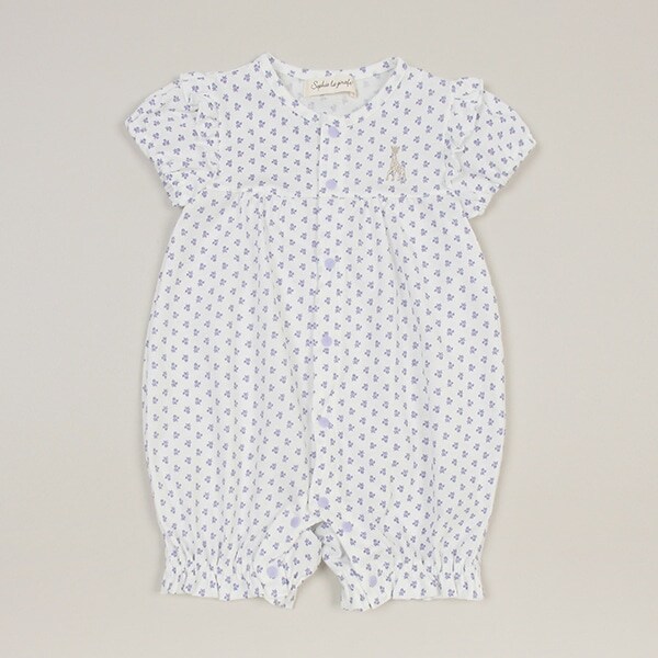 花柄天竺ショートオール【日本製】