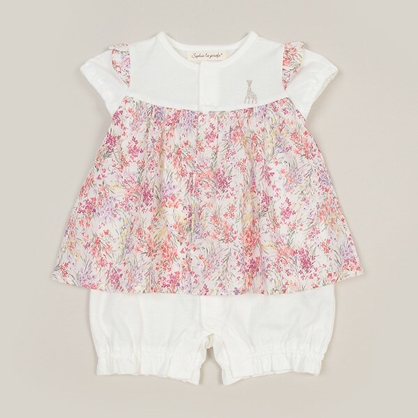 ブーケ柄ショートオール【日本製】