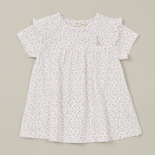 花柄プリント半袖Tシャツ【日本製】