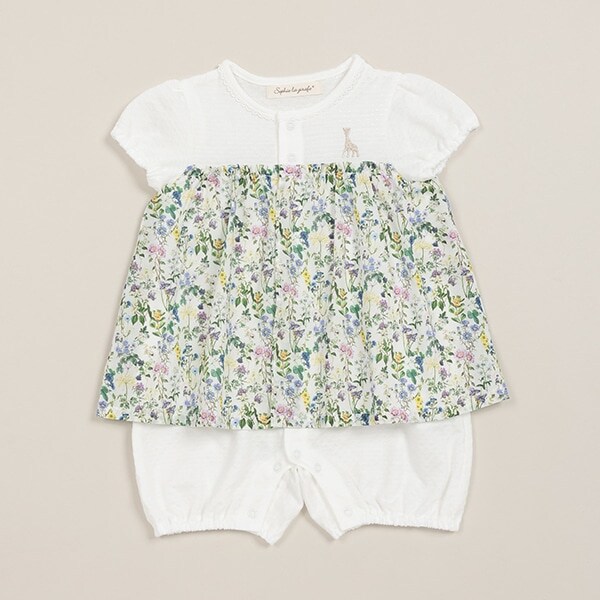 デジタルボタニカル柄ショートオール【日本製】