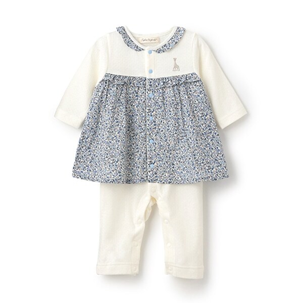 ドビー接結花柄カバーオール