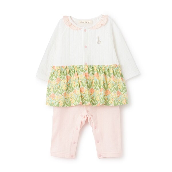 花柄カバーオール