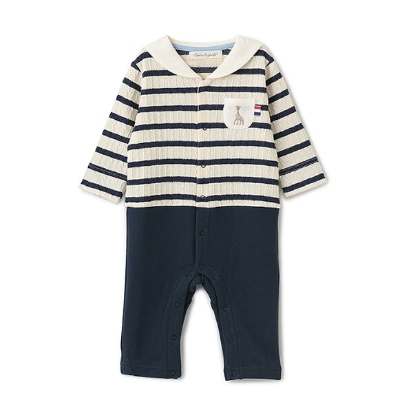 ジャカードボーダーセーラーカバーオール