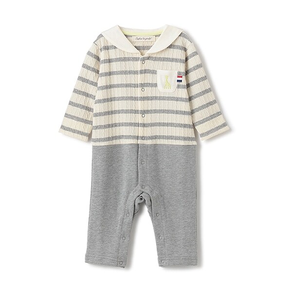 ジャカードボーダーセーラーカバーオール