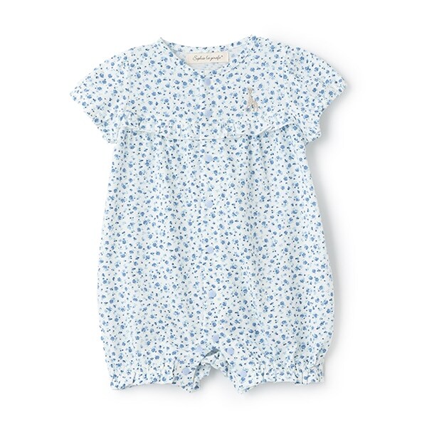 花柄天竺ショートオール