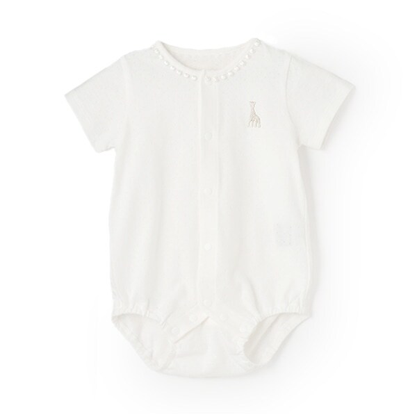 レース半袖ボディスーツ【日本製】