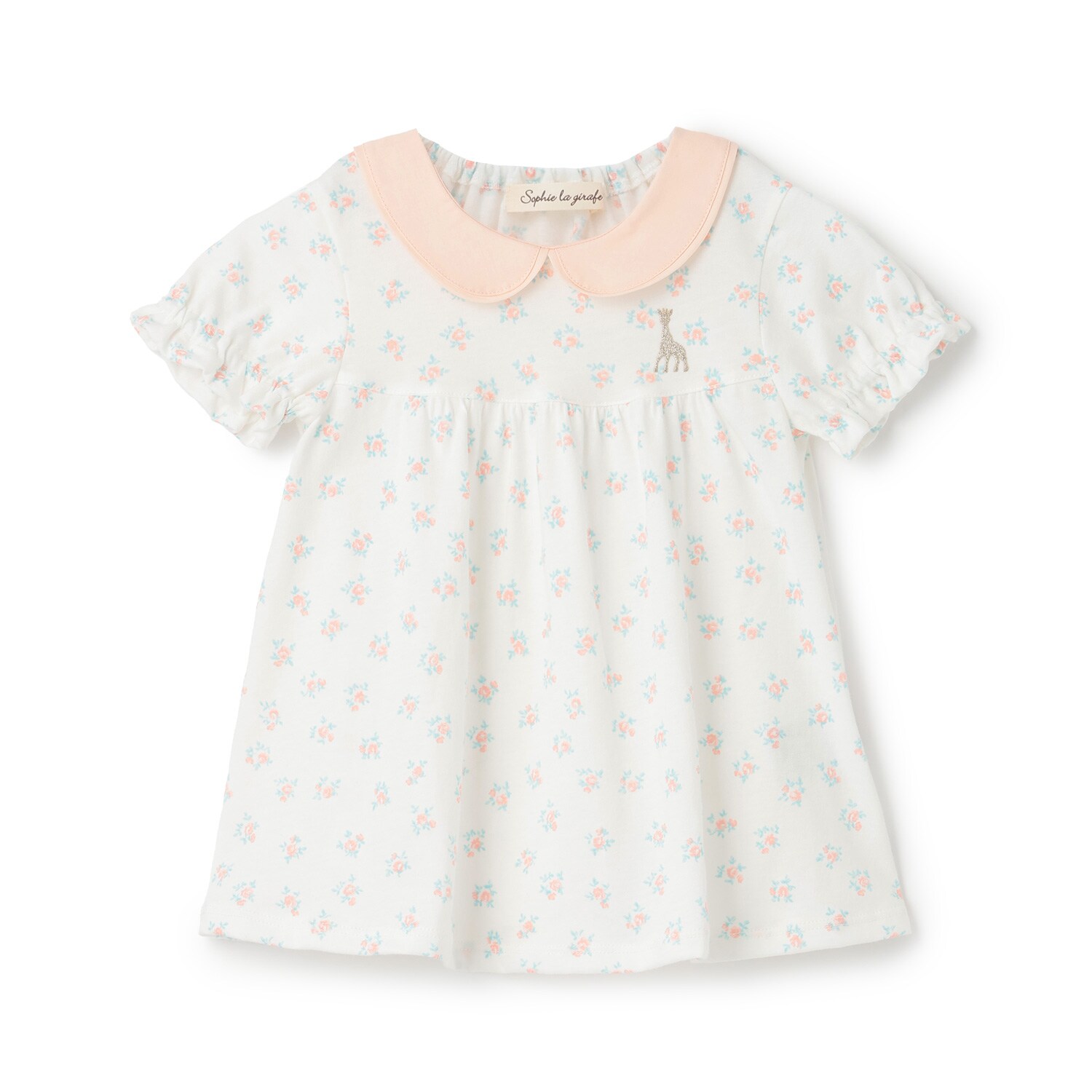 花柄プリント半袖Tシャツ