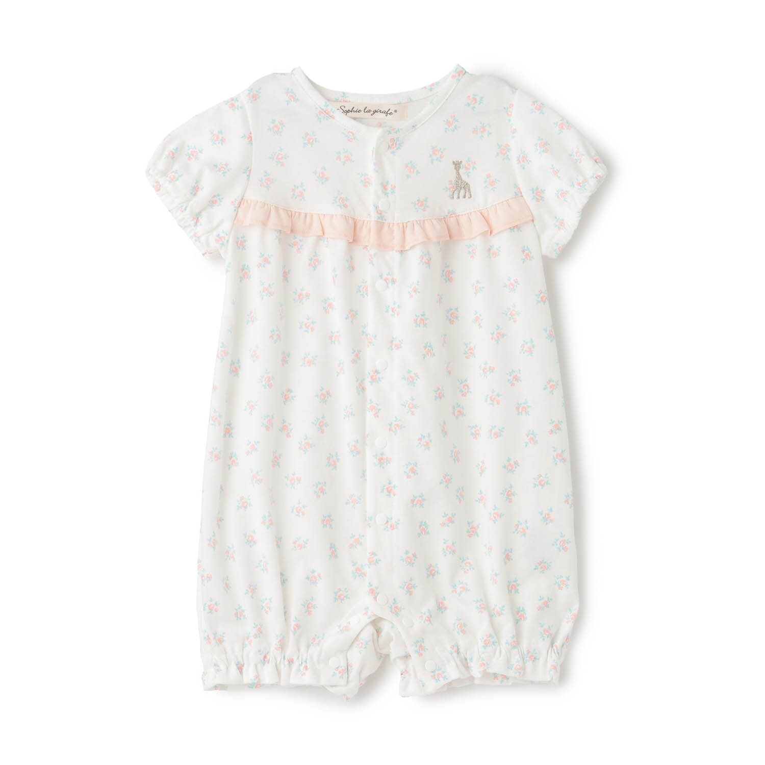 花柄プリントショートオール【日本製】