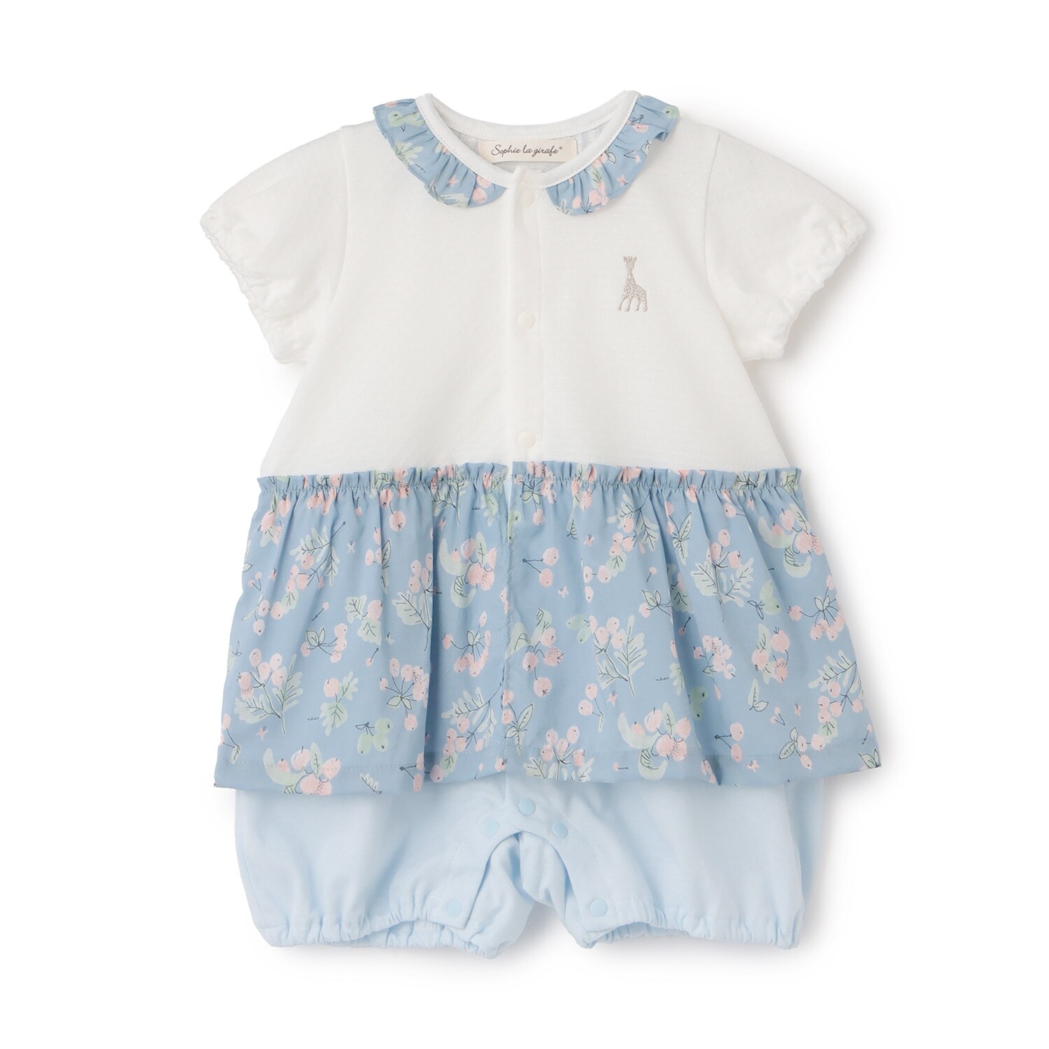 実と葉っぱ柄ショートオール【日本製】