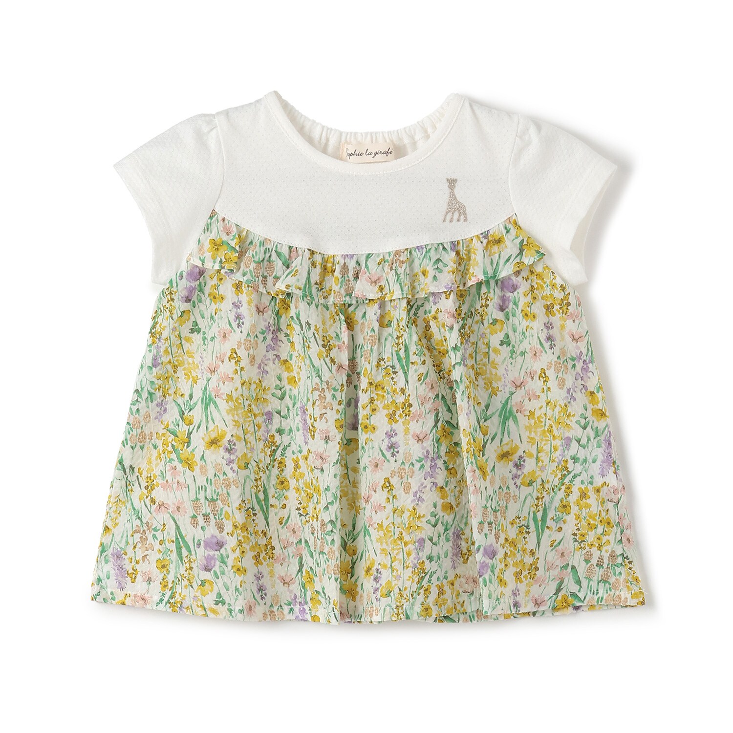 リップル花柄半袖チュニック