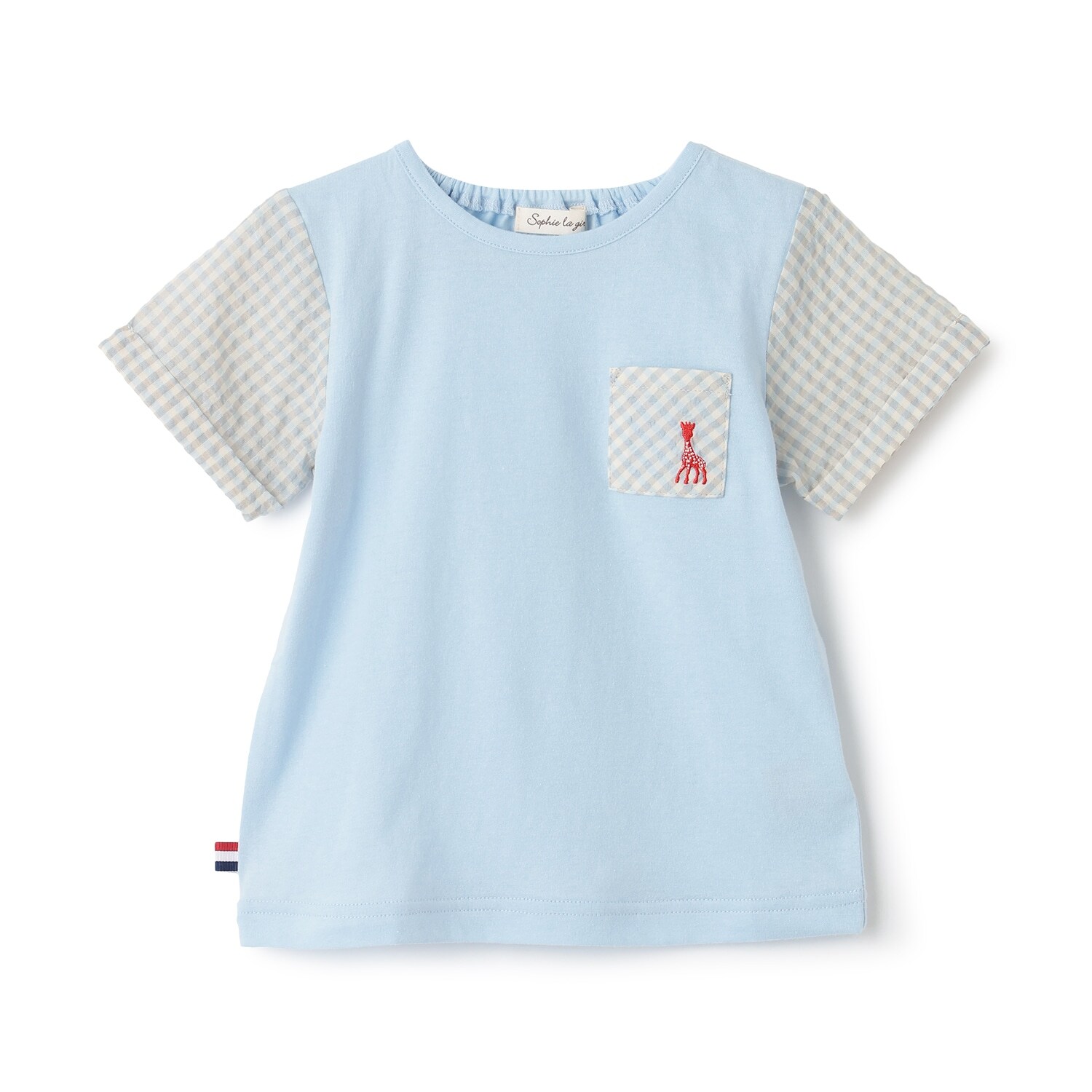 袖チェックサッカー半袖Tシャツ【日本製】