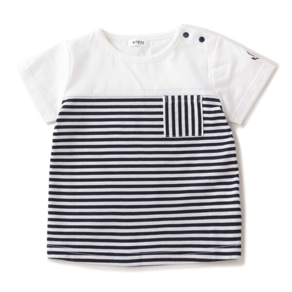 【KISETTE】 ボーダー切り替えTEE【日本製】
