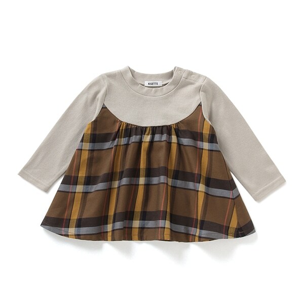 【KISETTE】 チェック切り替えチュニック【日本製】