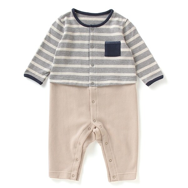 【KISETTE】 ボーダーカバーオール【日本製】