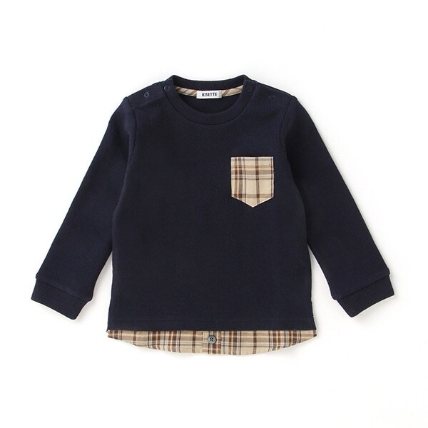 【KISETTE】 シャツ見えスウェット【日本製】