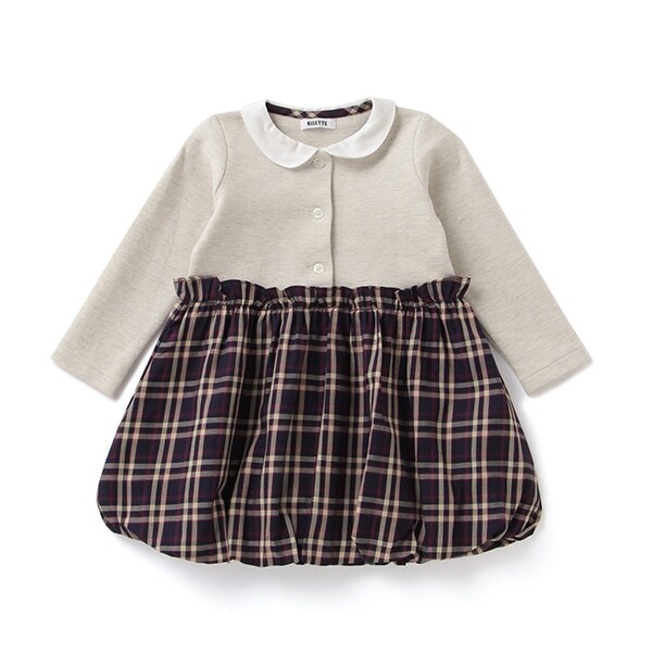 【KISETTE】 バルーンチェックワンピース【日本製】