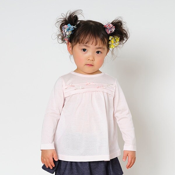 【KISETTE】 フリル長袖Tシャツ【日本製】