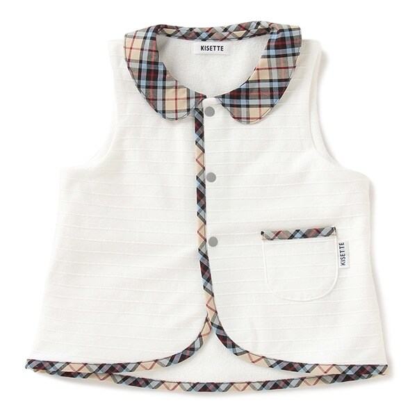 【KISETTE】 チェック衿ベスト【日本製】