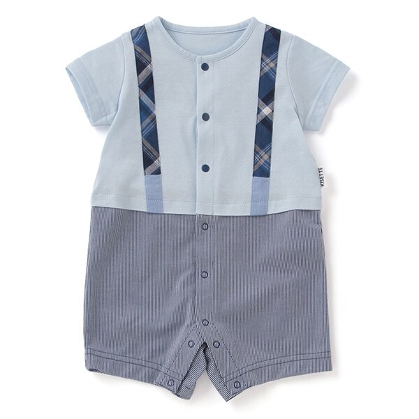 【KISETTE】 チェックサスペンダーショートオール【日本製】