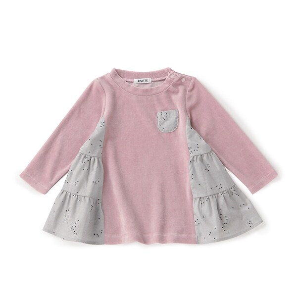 【KISETTE】 星柄ローンティアード長袖チュニック 【日本製】