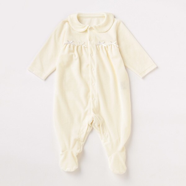 【KISETTE】足つきベロアカバーオール【日本製】