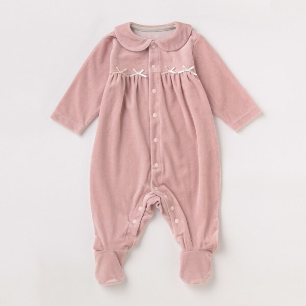 【KISETTE】足つきベロアカバーオール【日本製】