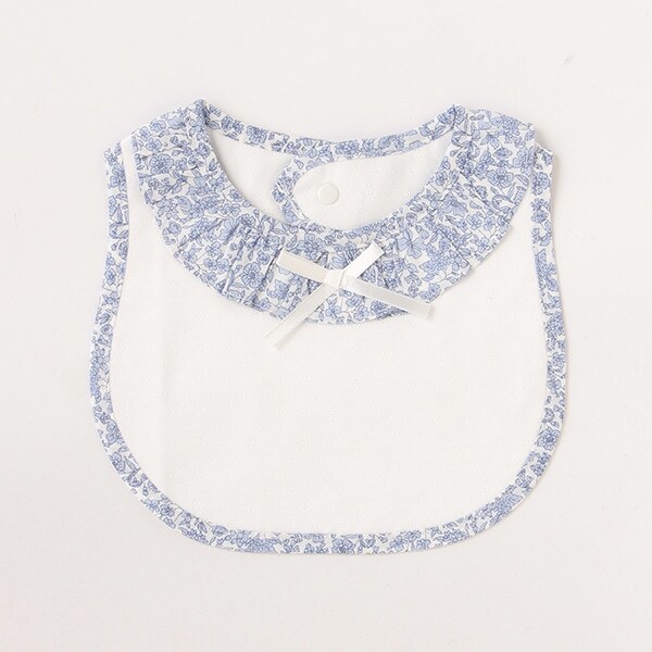 【KISETTE】小花柄ローンフリルスタイ【日本製】