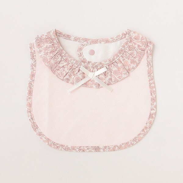 【KISETTE】小花柄ローンフリルスタイ【日本製】