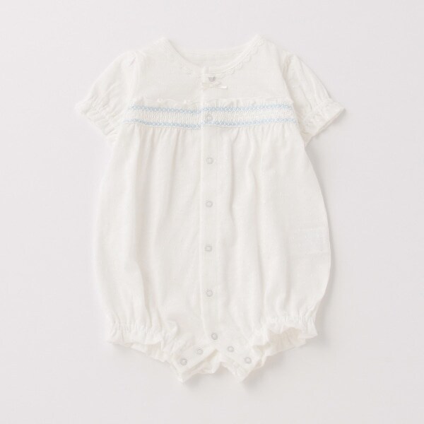 【KISETTE】半袖スモッキングロンパース【日本製】