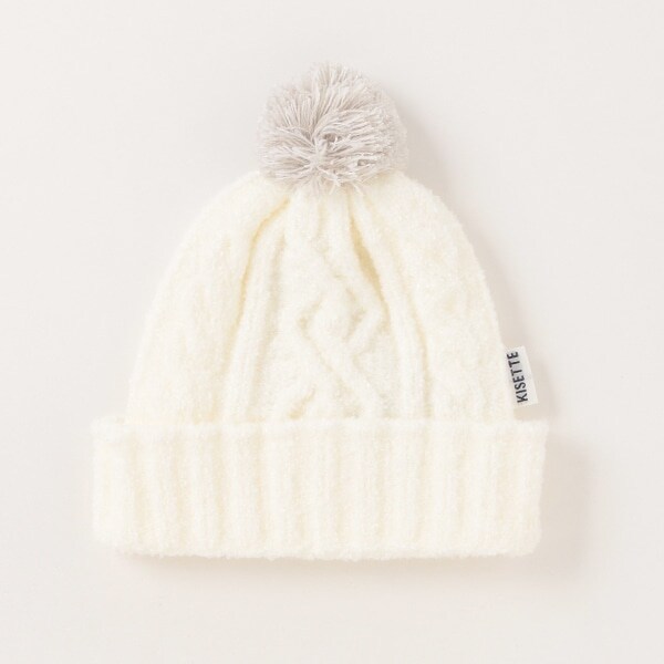【KISETTE】ケーブルマシュマロベビー帽【日本製】