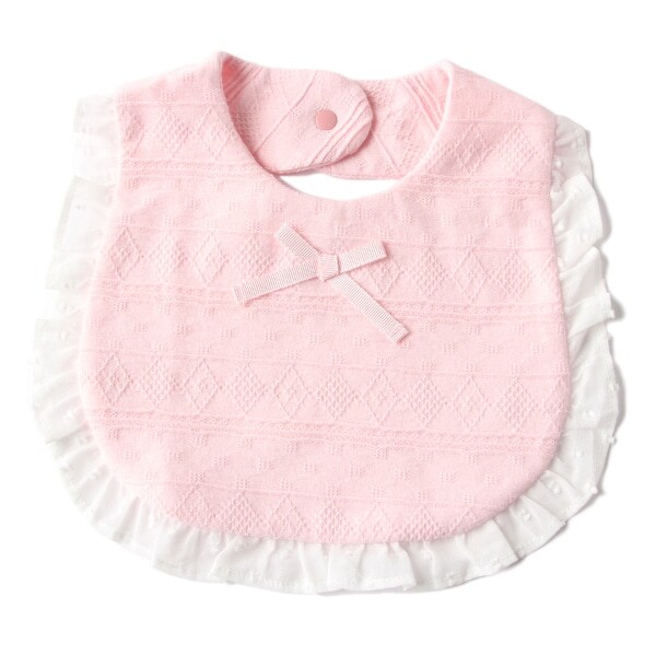 【KISETTE】ジャカード天竺フリルスタイ【日本製】