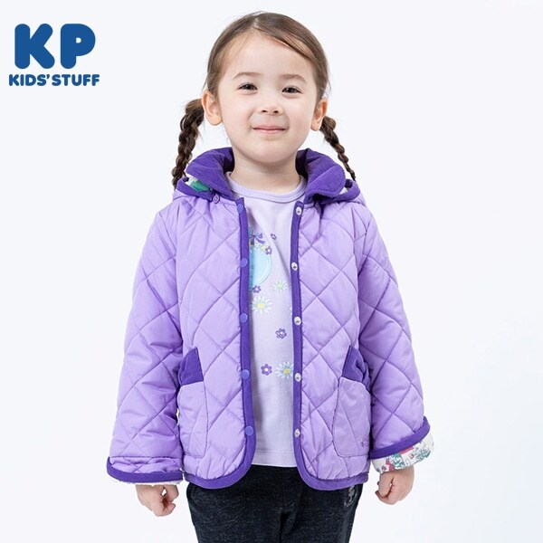 赤ずきんmimiちゃん柄裏地のタフタキルトジャケット(100～130)