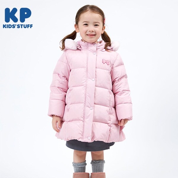 リボンワッペン付きダウンコート(100～130)