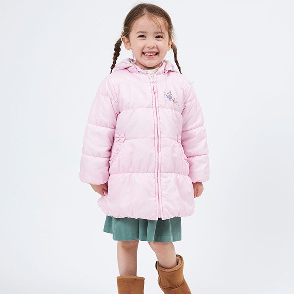 魔法使いmimiちゃん柄リバーシブルタフタ中綿コート(100～130)