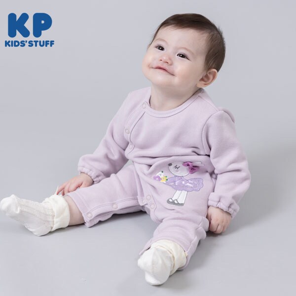 mimiちゃんアップリケの裏毛カバーオール(Free)