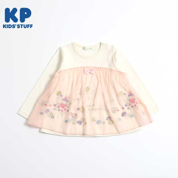 オーガンジードッキング長袖Tシャツ(80～90)