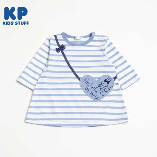 うさぎボーダー７分袖チュニック(80～90)