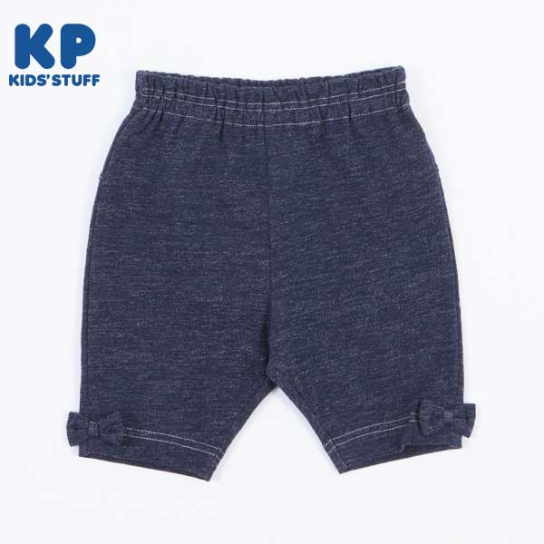 うさぎ刺しゅうのデニム風ストレッチ6分丈パンツ(80～90)