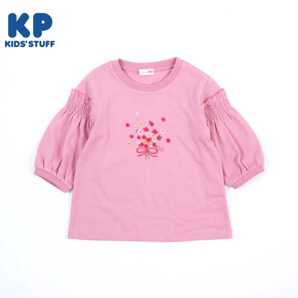 ブーケ刺しゅうの7分袖Tシャツ(140～150)