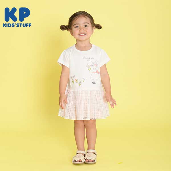 スズランうさぎのドッキング半袖ワンピース(90)