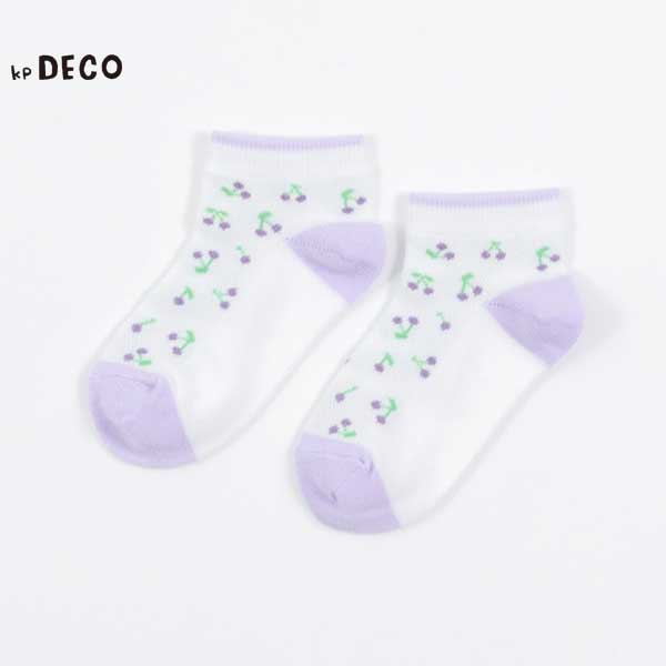 日本製/チェリー柄ソックス(13～23)