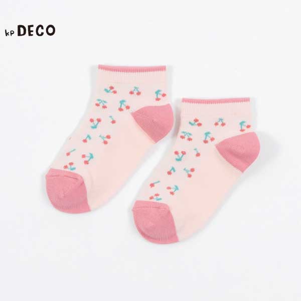 日本製/チェリー柄ソックス(13～23)