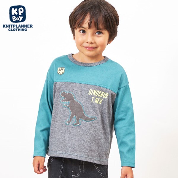 KPBOY 日本製/恐竜モチーフ長袖Ｔシャツ(80～140)
