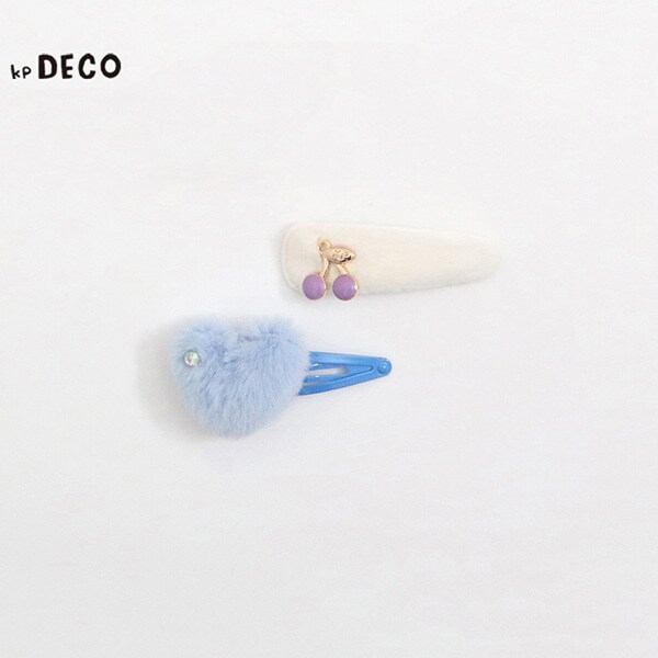 KPDECO チャーム付きヘアピン(パッチンどめ)2個セット